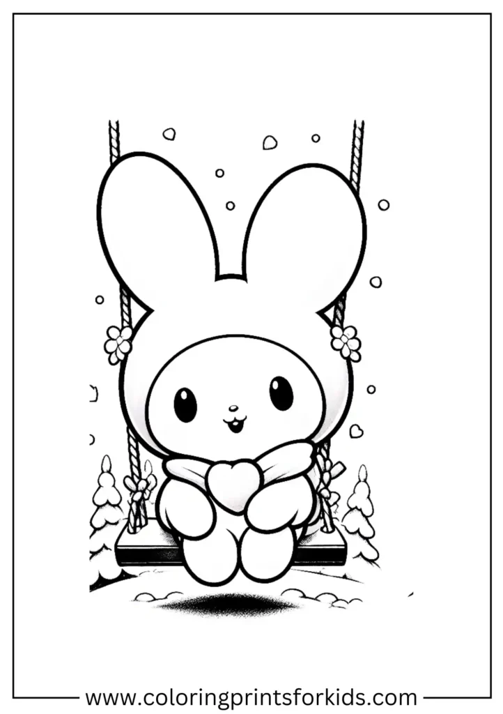 My Melody fun coloring page