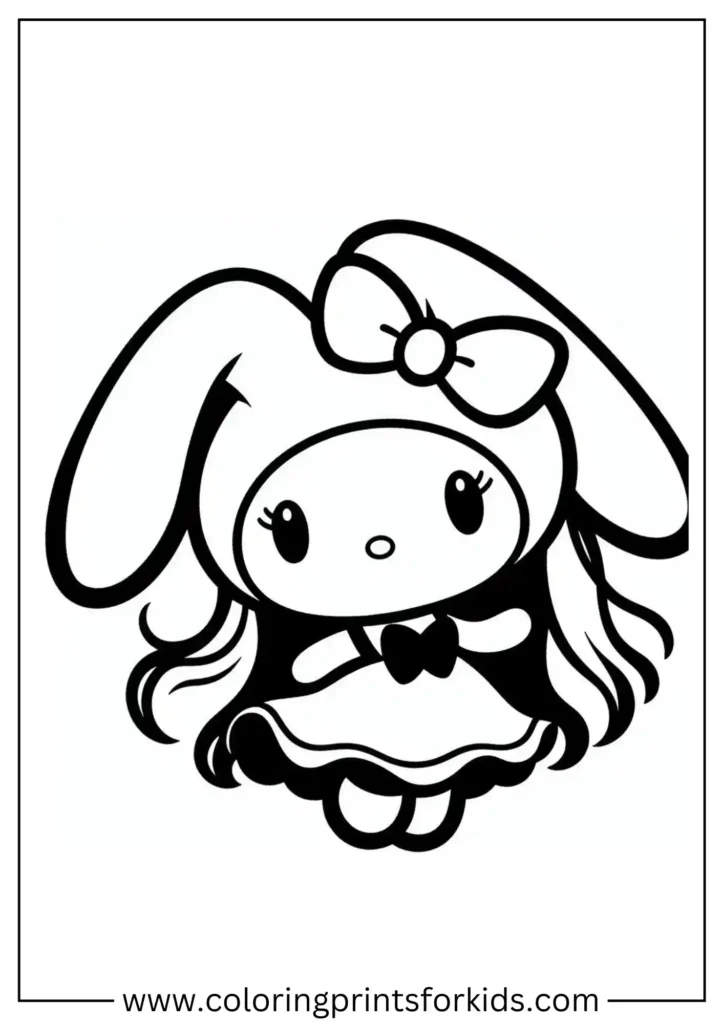 Simple cute My Melody coloring page