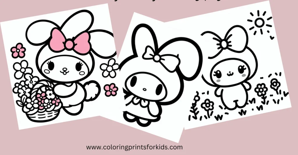 cute my melody coloring pages