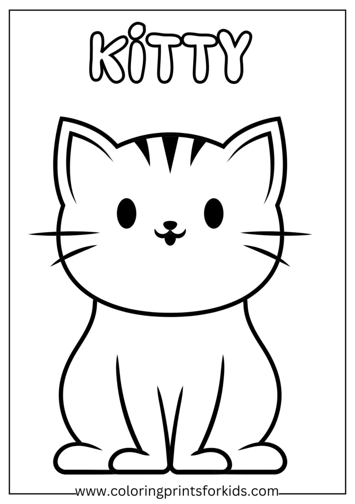 Cute Kitty Coloring Pages for Kids - Free Printable Fun