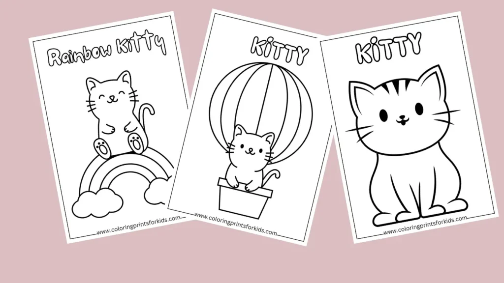 Cute Kitty Coloring Pages for Kids - Free Printable