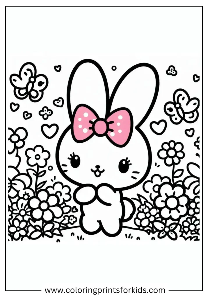 My Melody cute coloring page
