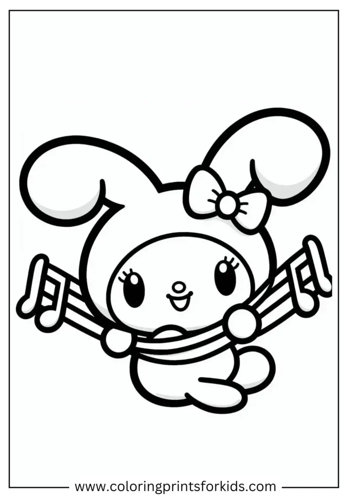 My Melody music coloring page
