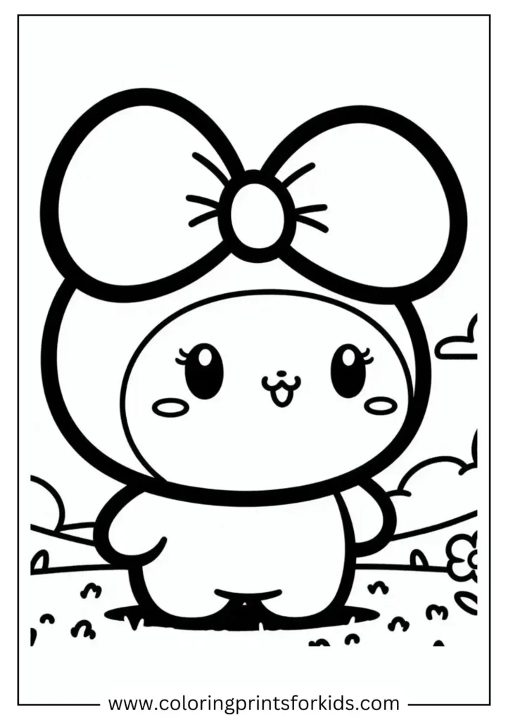 cute my melody in garden sheet