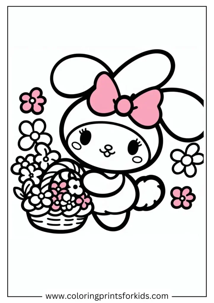 MY MELODY COLORING SHEET