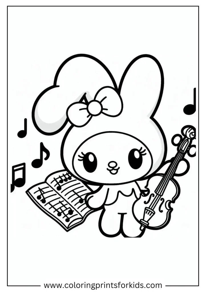 adorable my melody coloring pages