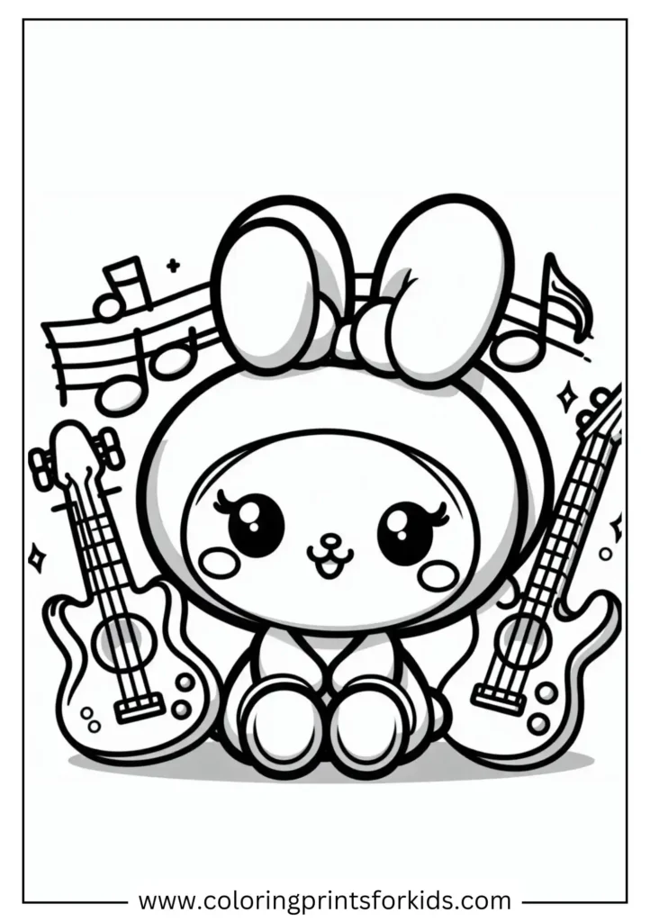 my melody coloring page