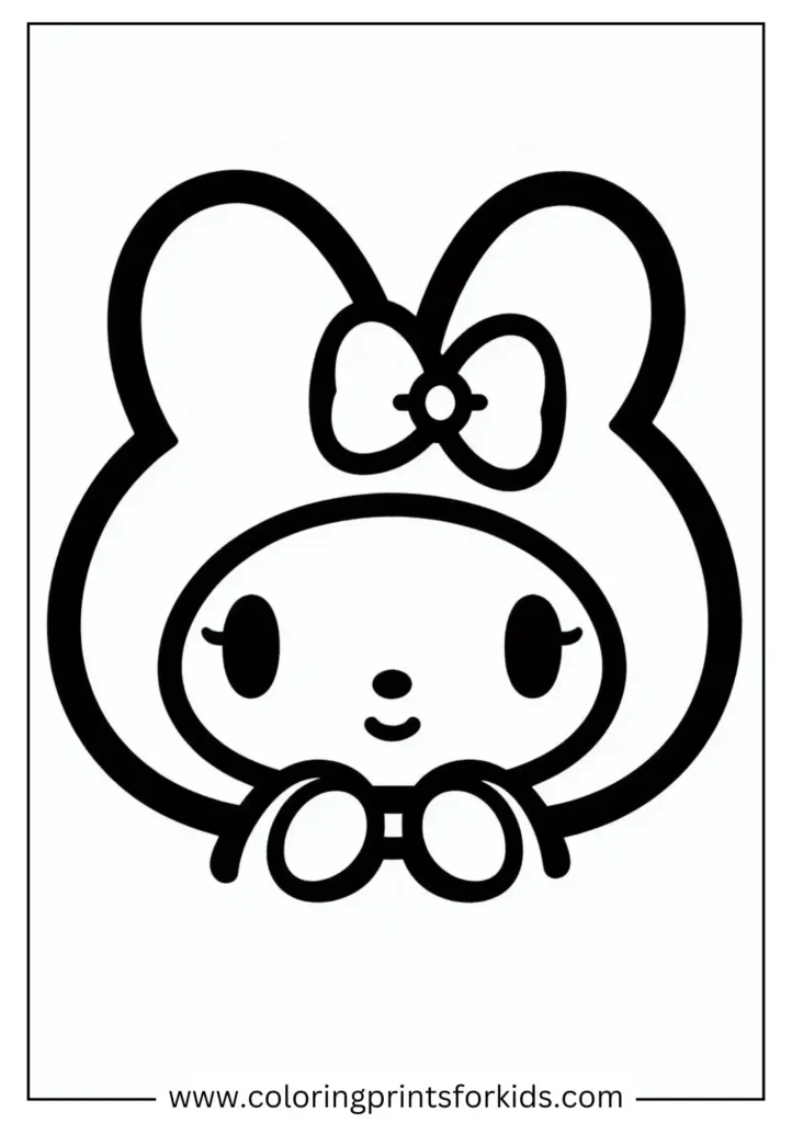 simple my melody coloring page