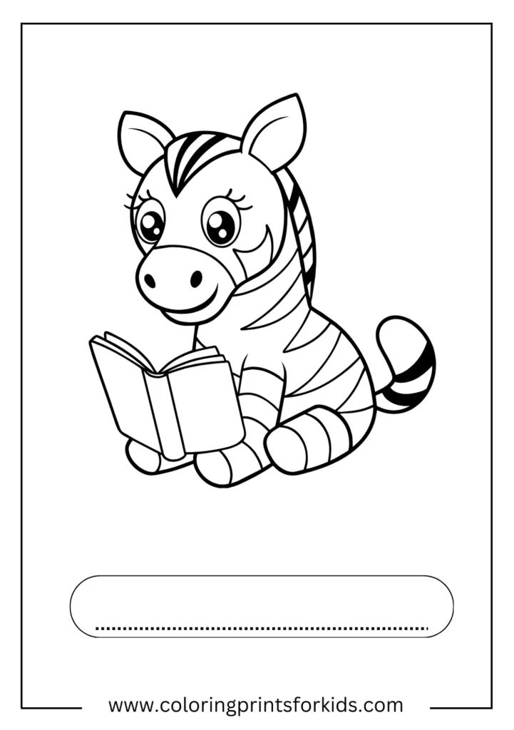 zebra coloring page for kids