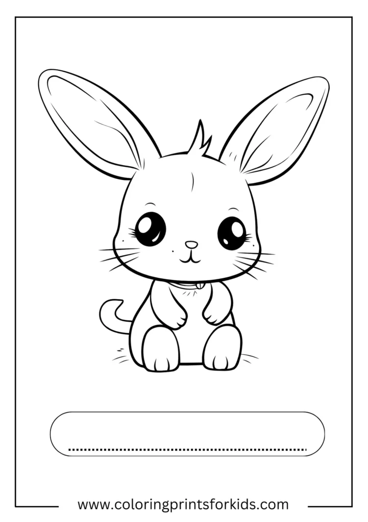 a black and white drawing of a rabbit