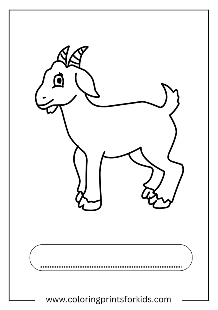 coloring page of a goat