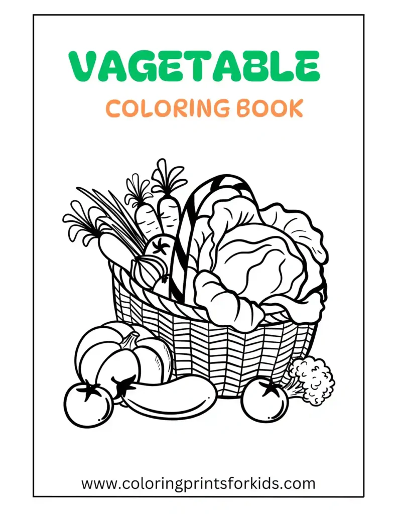 vegetable coloring book for kids
