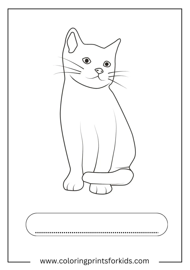 cute cat coloring page