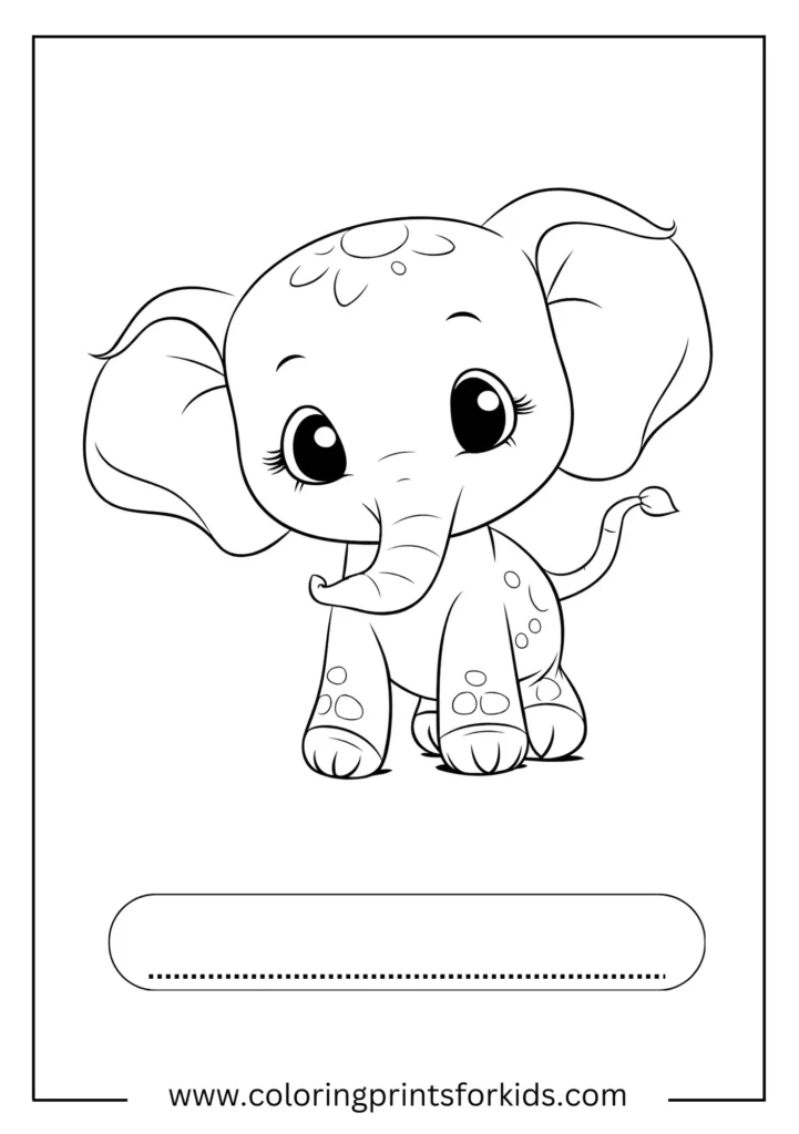 cute little elephant coloring page 