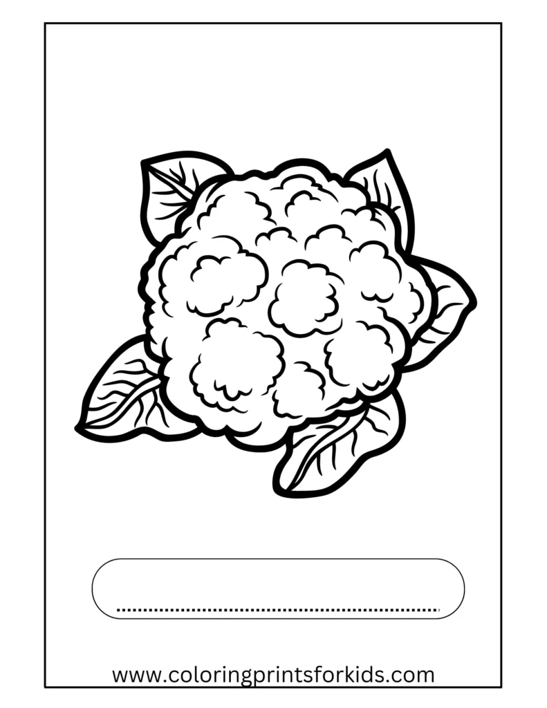 cauliflower coloring pages for free to download