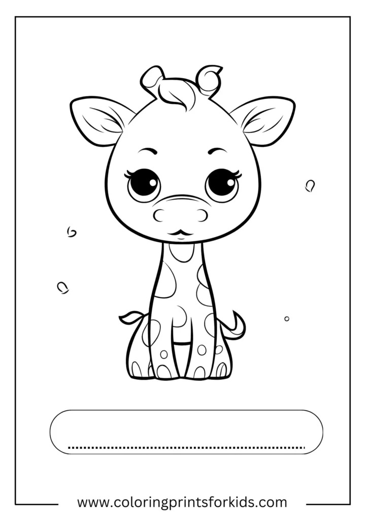 Cute little Giraffe coloring page