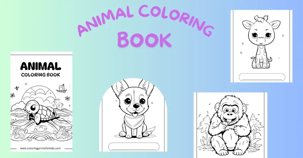 a coloring book with animals