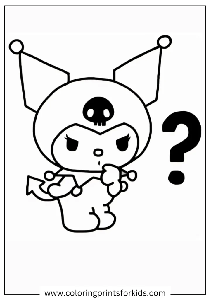 Curious kuromi coloring page