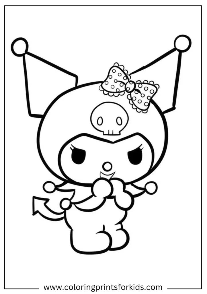 Lovely Kuromi coloring page