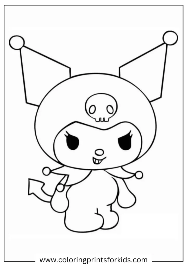 Smiling Kuromi coloring page